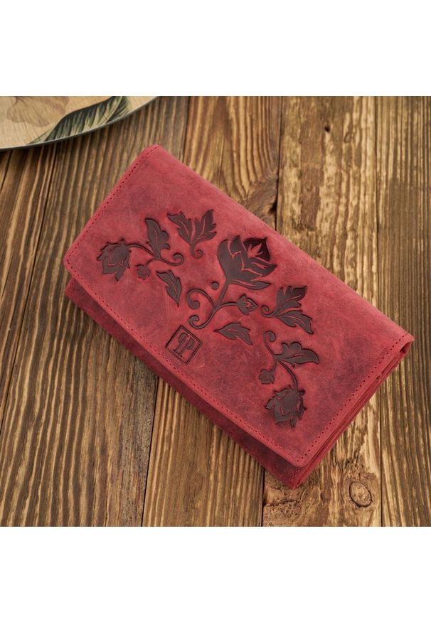 Zestaw prezentowy skórzany PAOLO PERUZZI ZUP-99-RD czerwony. Kolor: czerwony. Materiał: skóra