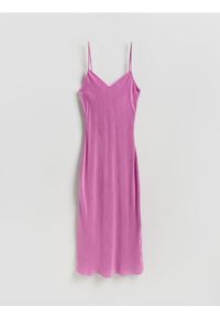 Reserved - Sukienka z cupro - fioletowy. Kolor: fioletowy. Materiał: tkanina, wiskoza. Typ sukienki: proste #1