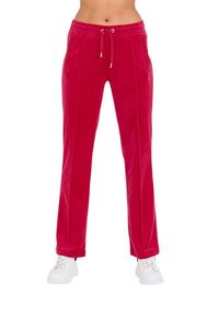 Juicy Couture - JUICY COUTURE Różowe damskie spodnie dresowe Tina Track Pants, Rozmiar XS. Kolor: różowy. Materiał: dresówka