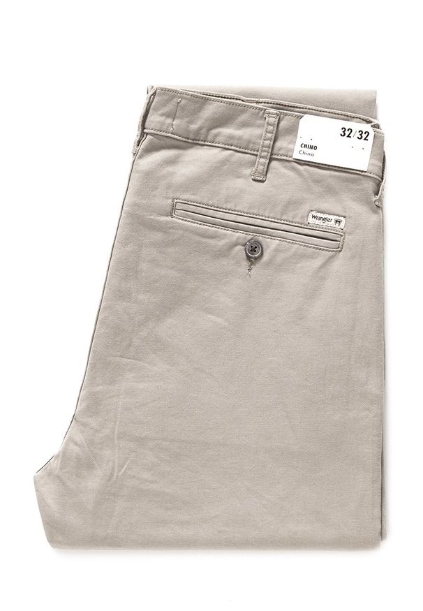 Wrangler - WRANGLER SPODNIE MĘSKIE CHINO VINTAGE KHAKI W16LR3334. Kolor: brązowy. Styl: vintage