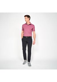 INESIS - Koszulka polo do golfa z krótkim rękawem męska Inesis WW900. Typ kołnierza: golf, polo. Kolor: fioletowy. Materiał: materiał, poliamid, elastan. Długość rękawa: krótki rękaw. Długość: krótkie