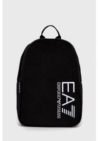 EA7 Emporio Armani Plecak damski kolor czarny duży gładki. Kolor: czarny. Wzór: gładki