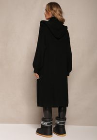 Renee - Czarny Niezapinany Kardigan z Kapturem Fatimanes. Typ kołnierza: kaptur. Kolor: czarny. Długość rękawa: długi rękaw. Długość: długie #4