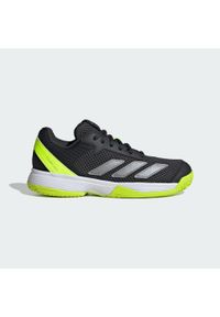 Adidas - Buty Courtflash Tennis Kids. Kolor: żółty, wielokolorowy, szary. Materiał: materiał. Sport: tenis