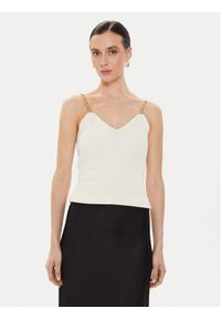 Morgan Top 241-MUSTO Écru Slim Fit. Materiał: syntetyk