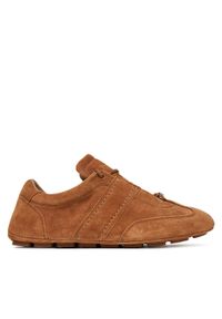 BOSS Sneakersy Roxanne 50547962 Brązowy. Kolor: brązowy. Materiał: skóra
