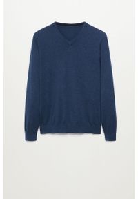Mango Man - Sweter TENV. Okazja: na co dzień. Kolor: niebieski. Materiał: bawełna, kaszmir, dzianina. Długość rękawa: długi rękaw. Długość: długie. Styl: casual #8