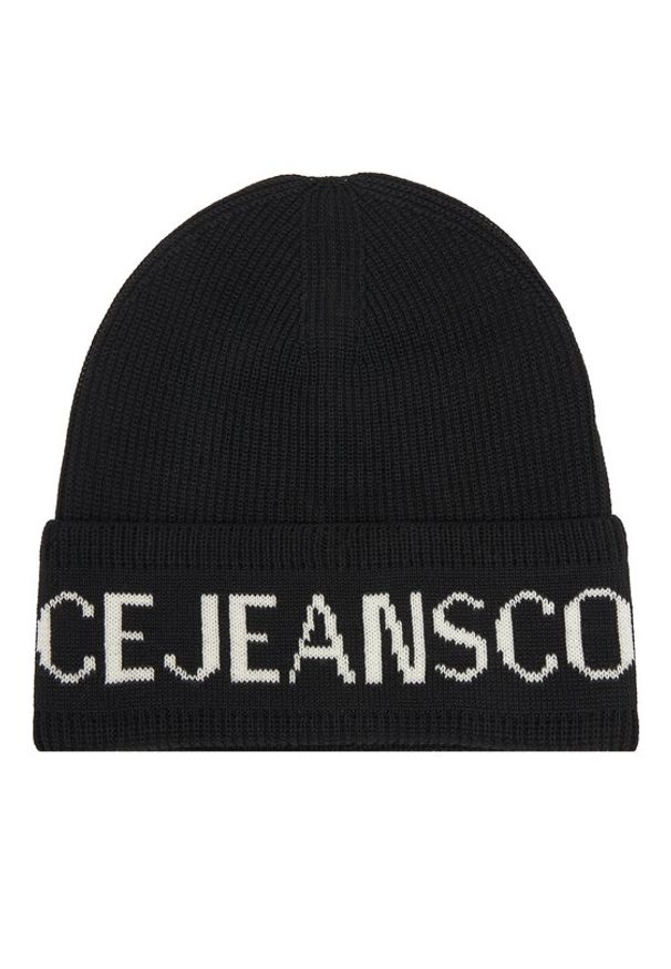 Versace Jeans Couture Czapka Big Beanie 79YAZK40 Czarny. Kolor: czarny. Materiał: wełna, materiał