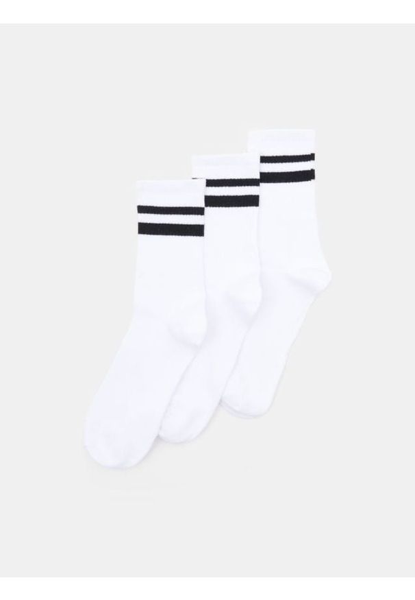 Sinsay - Skarpetki 3 pack - biały. Kolor: biały