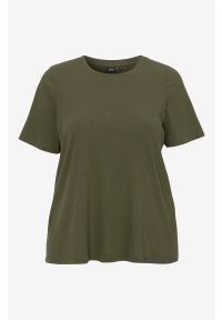 Zizzi - T-shirt Ingvild z dżerseju Ingvild. Kolor: oliwkowy. Materiał: jersey. Długość rękawa: krótki rękaw. Długość: krótkie