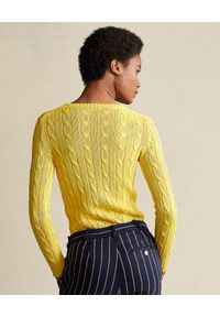 Ralph Lauren - RALPH LAUREN - Żółty sweter. Typ kołnierza: polo. Kolor: żółty. Materiał: bawełna. Długość: długie #3