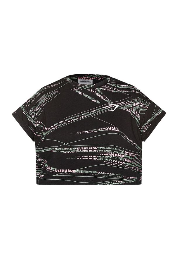 GYMSHARK - Top treningowy damski Gymshark Zone Graphic Crop. Kolor: czarny. Sport: fitness