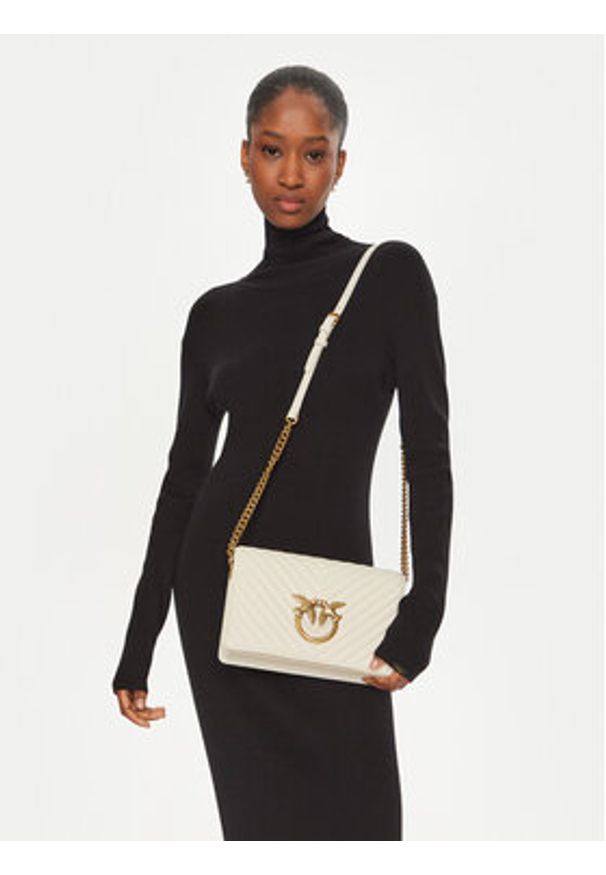 Pinko Torebka Love Click Classic PE 23 PLTT 100063 A0GK Écru. Materiał: skórzane