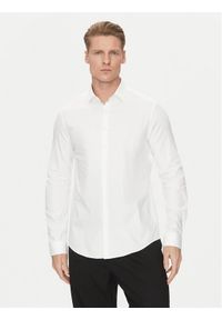 Calvin Klein Koszula K10K114310 Biały Slim Fit. Kolor: biały. Materiał: bawełna #1