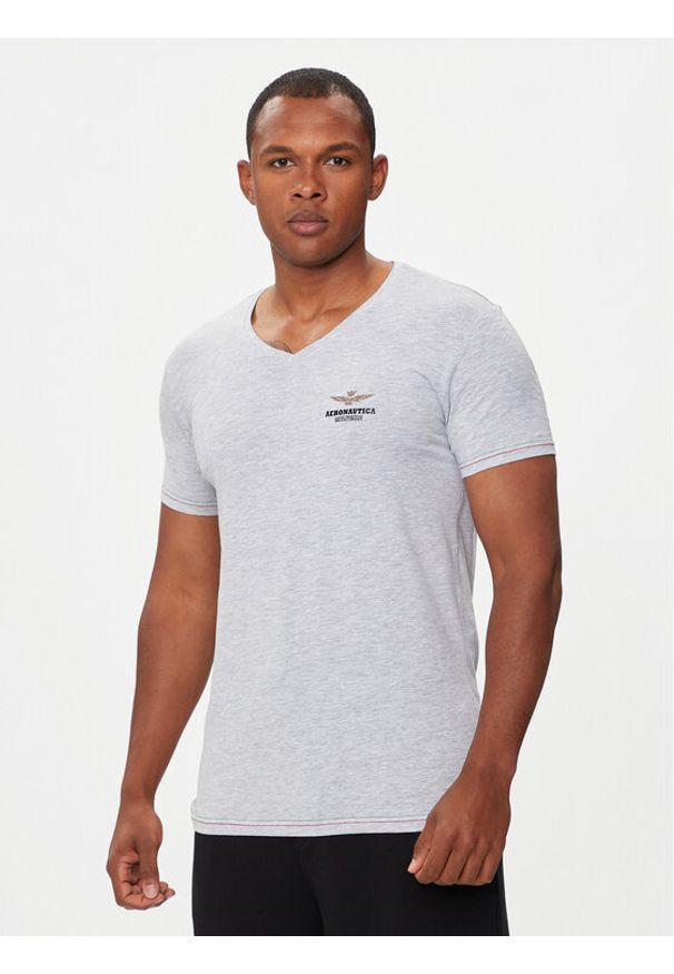 Aeronautica Militare T-Shirt AM1UTI004 Szary Regular Fit. Kolor: szary. Materiał: bawełna