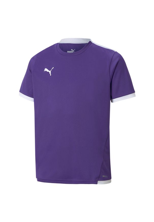 Koszulka do piłki nożnej dla dzieci Puma JR Teamliga Jersey. Kolor: fioletowy. Materiał: jersey