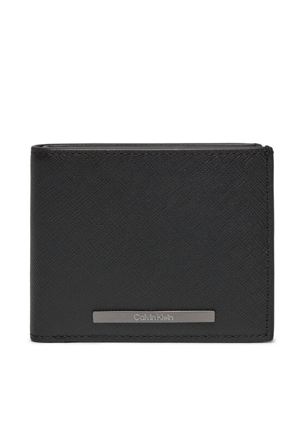Calvin Klein Duży Portfel Męski Modern Bar Bifold 5Cc W/Coin K50K511675 Czarny. Kolor: czarny