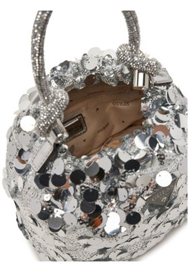 Guess Torebka HWEY95 38750 Srebrny. Kolor: srebrny. Materiał: skórzane