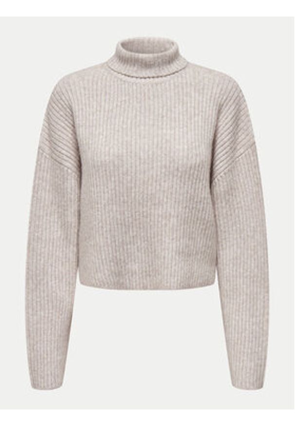 only - ONLY Golf Melanie 15321177 Beżowy Regular Fit. Typ kołnierza: golf. Kolor: beżowy. Materiał: syntetyk