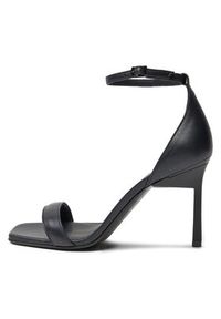 Calvin Klein Sandały Heel Sandal 90 Pearl Lth HW0HW02066 Czarny. Kolor: czarny