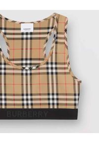 Burberry - BURBERRY - Top w kratkę. Kolor: beżowy. Materiał: materiał. Wzór: kratka #3