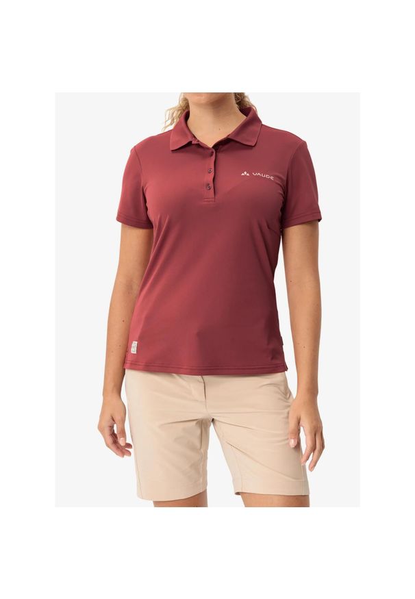 Koszulka polo damska Vaude Essential Polo Shirt. Typ kołnierza: polo. Kolor: czerwony