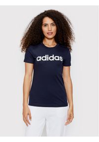 Adidas - adidas T-Shirt Loungewear Essentials Logo H07833 Granatowy Slim Fit. Kolor: niebieski. Materiał: bawełna #1