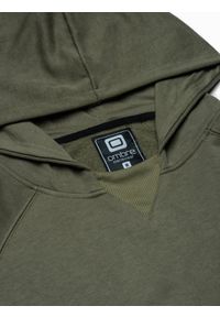 Ombre Clothing - Bluza męska z kapturem B1085 - khaki - L. Typ kołnierza: kaptur. Kolor: brązowy. Materiał: bawełna, poliester #6