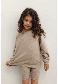 Marsala - MINI bluza typu oversize w kolorze BEIGE MELANGE -IVES-128-134 (8-9). Okazja: na co dzień. Kolor: beżowy. Materiał: bawełna, dresówka, poliester, dzianina. Wzór: gładki, melanż. Styl: casual
