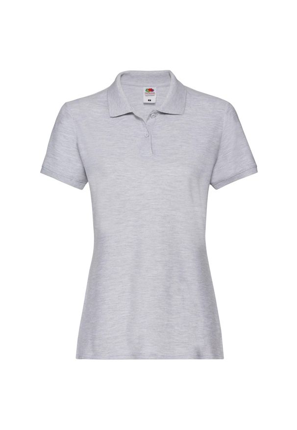 FRUIT OF THE LOOM - Damska Koszulka Polo Premium Heather. Typ kołnierza: polo. Kolor: szary