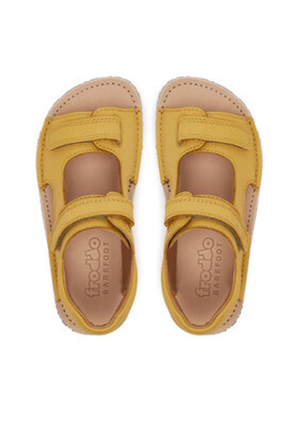 Froddo Sandały Barefoot Flexy Mini G3150270-4 S Żółty. Kolor: żółty. Materiał: skóra