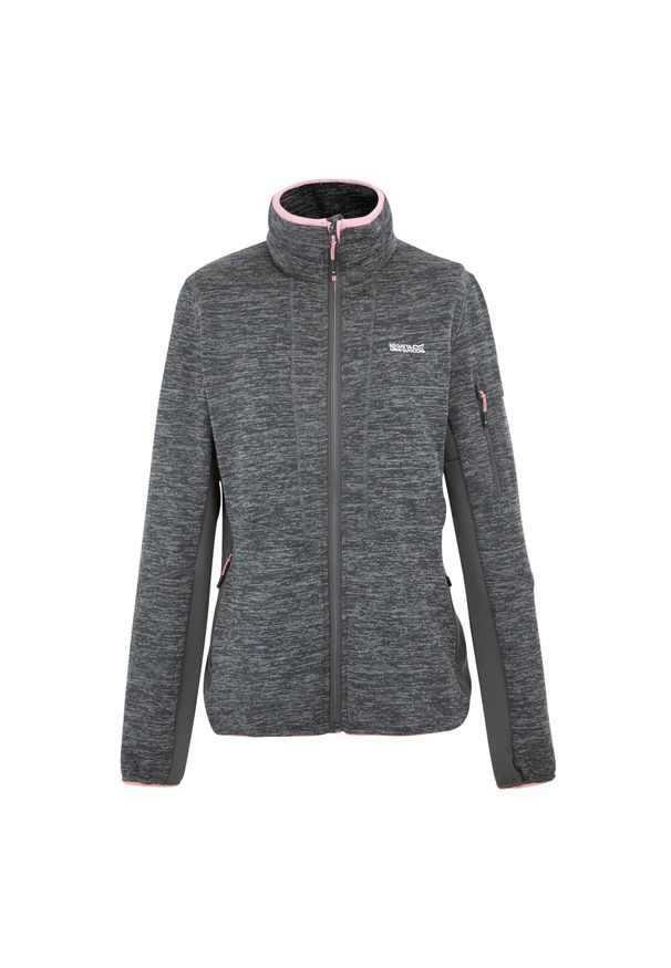 Regatta - Damska Bluza Polarowa Ralina. Kolor: wielokolorowy, szary, fioletowy. Materiał: polar. Sezon: zima. Styl: sportowy. Sport: turystyka piesza