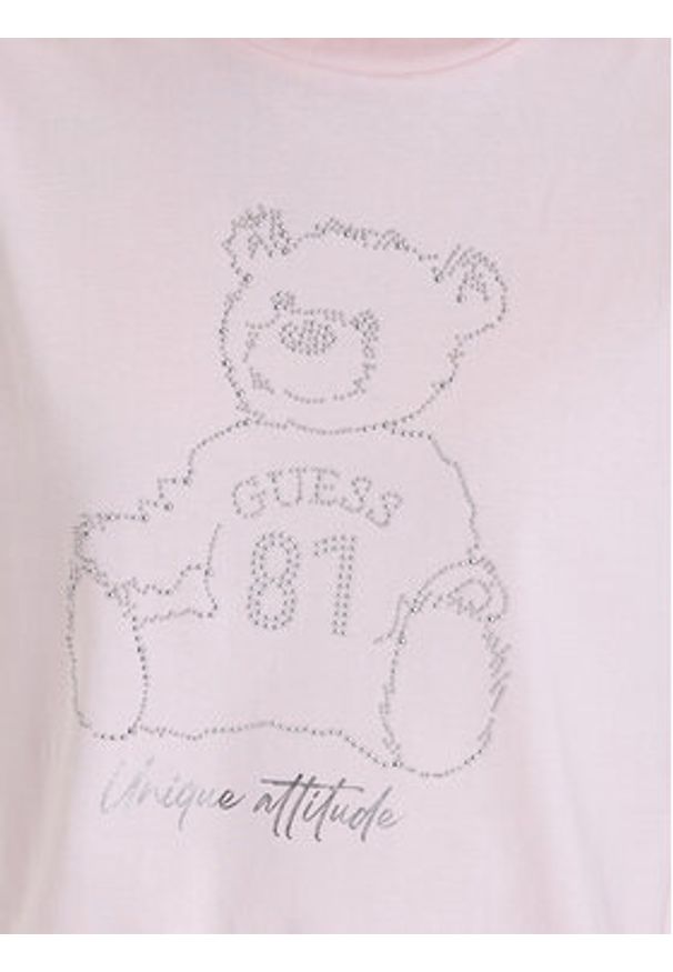 Guess T-Shirt V5BI16 K8FQ4 Różowy Regular Fit. Kolor: różowy. Materiał: bawełna