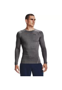Koszulka męska treningowa szara Under Armour HeatGear Armour LongSleeve. Kolor: szary. Materiał: elastan, tkanina, poliester, materiał. Długość rękawa: długi rękaw. Długość: długie. Sport: fitness