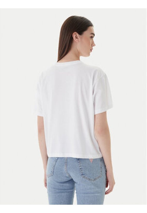 Guess Jeans T-Shirt W4YI73 K8HM0 Biały Boxy Fit. Kolor: biały. Materiał: bawełna