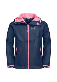 Kurtka uniwersalna dziewczęca Jack Wolfskin 16048151024. Typ kołnierza: kaptur. Kolor: niebieski. Materiał: syntetyk. Sport: turystyka piesza