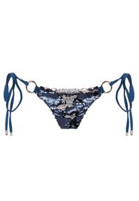 BEACH BUNNY - Dół od bikini. Kolor: niebieski. Materiał: materiał, poliamid. Wzór: aplikacja