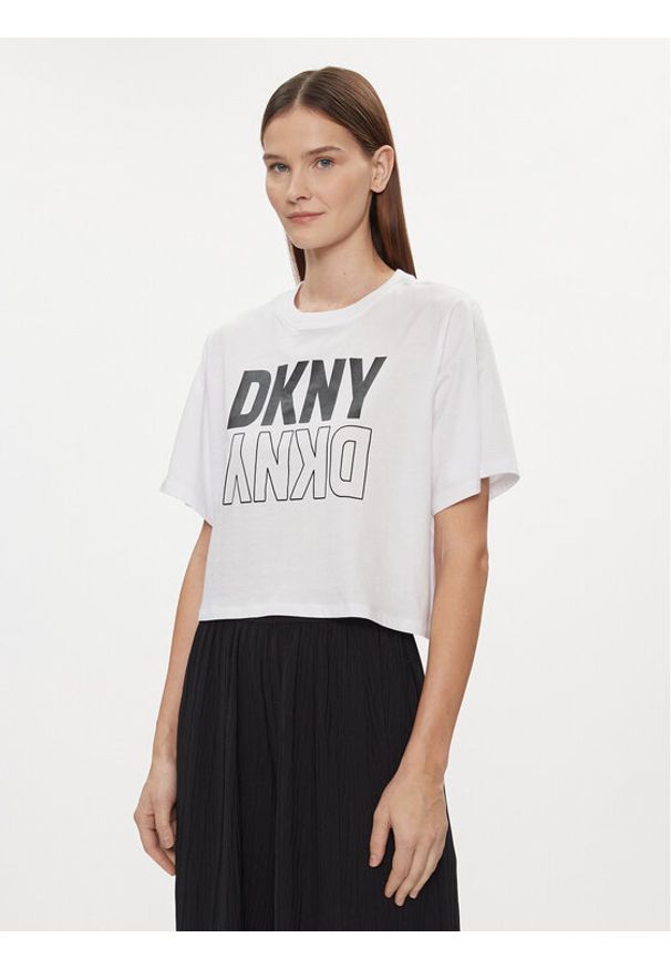 DKNY Sport T-Shirt DP2T8559 Biały Relaxed Fit. Kolor: biały. Materiał: bawełna. Styl: sportowy