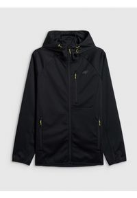 4f - 4F Kurtka softshell wiatroodporna membrana 5000 męska - czarna S. Kolor: czarny. Materiał: softshell. Wzór: gładki #1