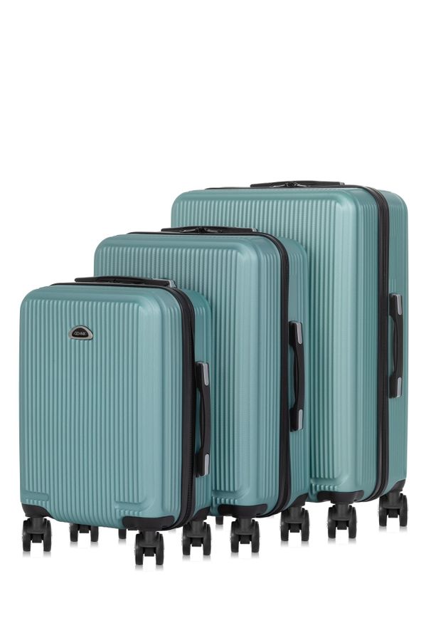 Ochnik - Komplet walizek na kółkach 19"/24"/28". Kolor: turkusowy. Materiał: materiał, poliester, guma, kauczuk
