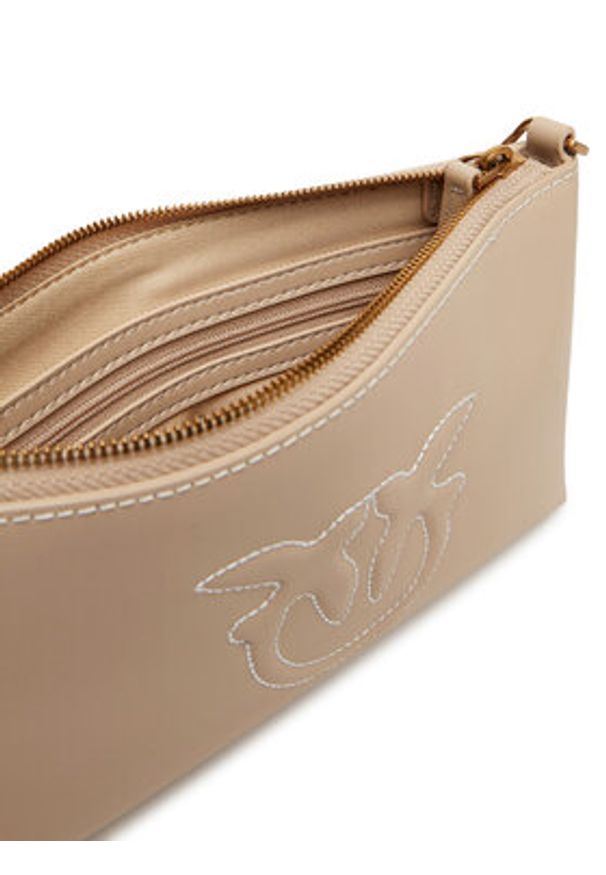 Pinko - PINKO Torebka Flat Horizontal Mini PE 25 PCPL 104277 A2AN Beżowy. Kolor: beżowy. Materiał: skórzane