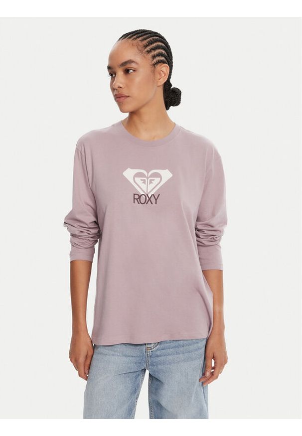 Roxy Bluzka Hangloose Art Ls ERJZT06035 Fioletowy Regular Fit. Kolor: fioletowy. Materiał: bawełna