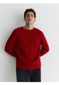 Reserved - Sweter z wełną - czerwony. Kolor: czerwony. Materiał: wełna #1