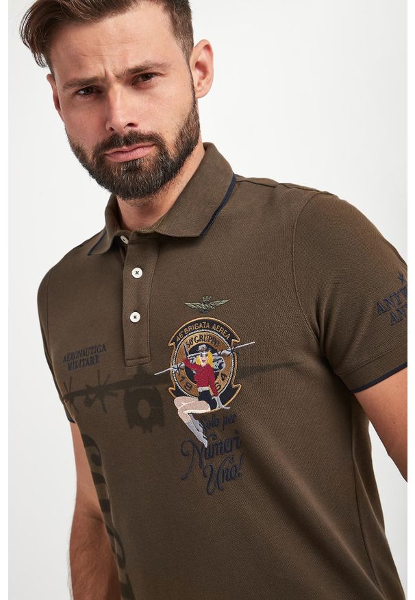 Aeronautica Militare - Polo męskie AERONAUTICA MILITARE. Typ kołnierza: polo