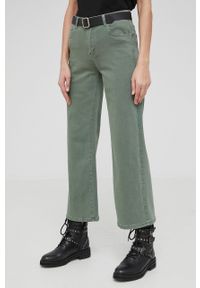 Answear Lab jeansy damskie kolor zielony medium waist. Kolor: zielony. Styl: wakacyjny