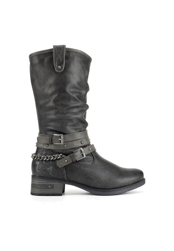 Mustang Kozaki 1229-605 Szary. Kolor: szary. Materiał: materiał