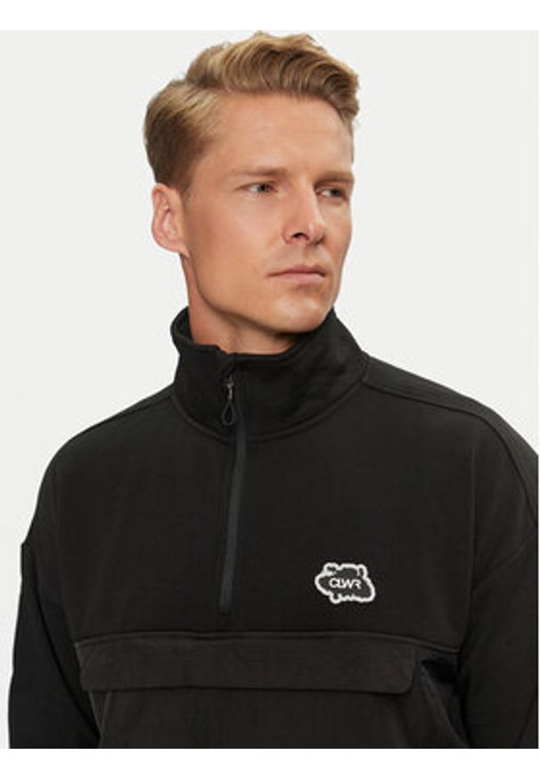 Colourwear Bluza Bloc Half Zip 7010253 Czarny Regular Fit. Kolor: czarny. Materiał: bawełna