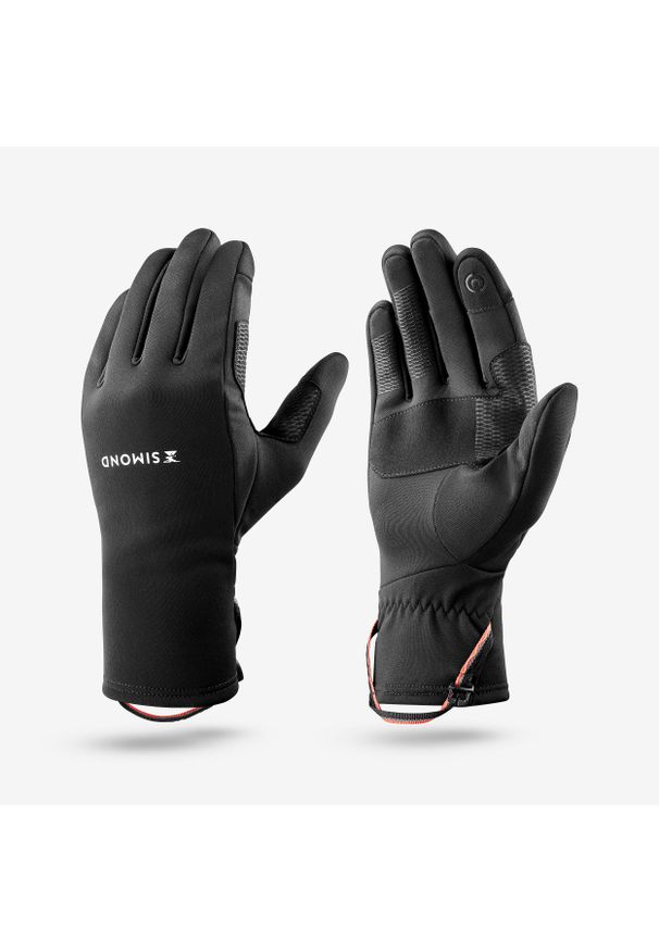 SIMOND - Rękawice trekkingowe dla dorosłych Simond MT500 dotykowe stretch. Kolor: czarny. Materiał: poliester, elastan. Sezon: jesień, wiosna. Sport: turystyka piesza