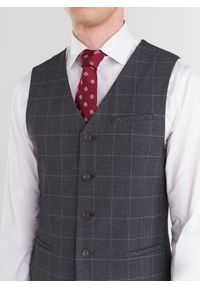 Pako Lorente - PAKO LORENTE – Szara garniturowa kamizelka w kratę. Kolor: szary. Materiał: poliester, elastan, wiskoza #3