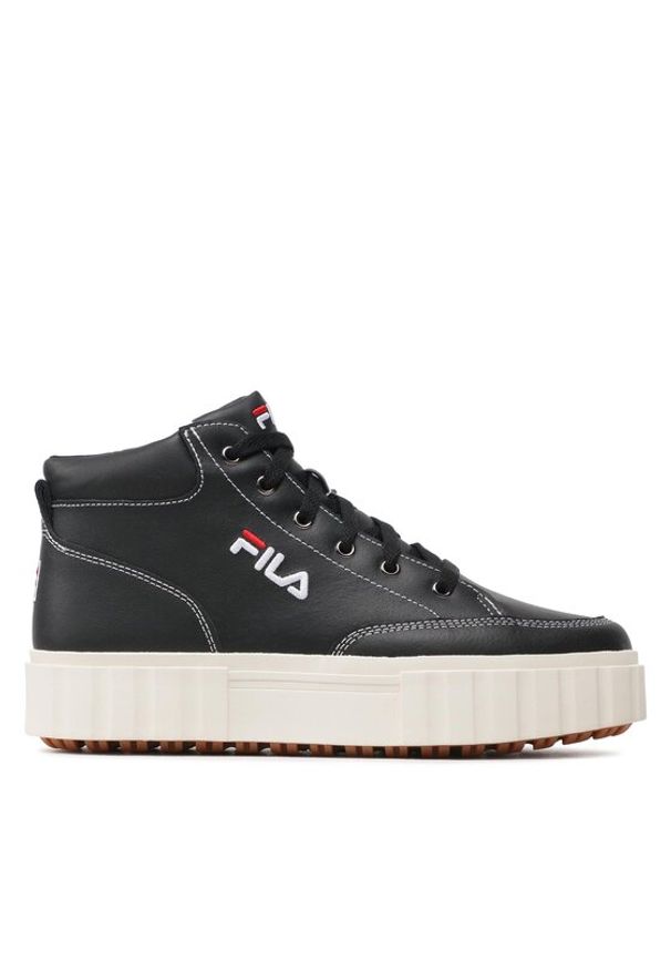 Fila Sneakersy Sandblast Mid Wmn FFW0187.80010 Czarny. Kolor: czarny. Materiał: skóra